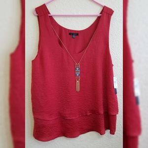 Lily  black top with necklace NEW